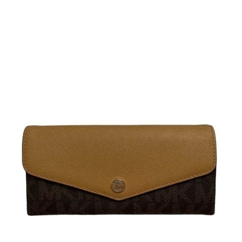 Michael kors tan and brown mk wallet